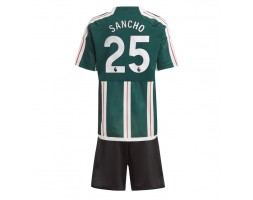 Manchester United Jadon Sancho #25 babykläder Bortatröja barn 2023-24 Korta ärmar (+ Korta byxor)